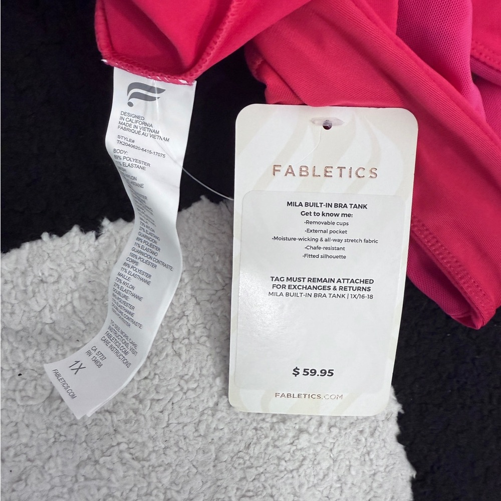 Hot Pink Fabletics Racerback Tank Top - Picture 4 of 4